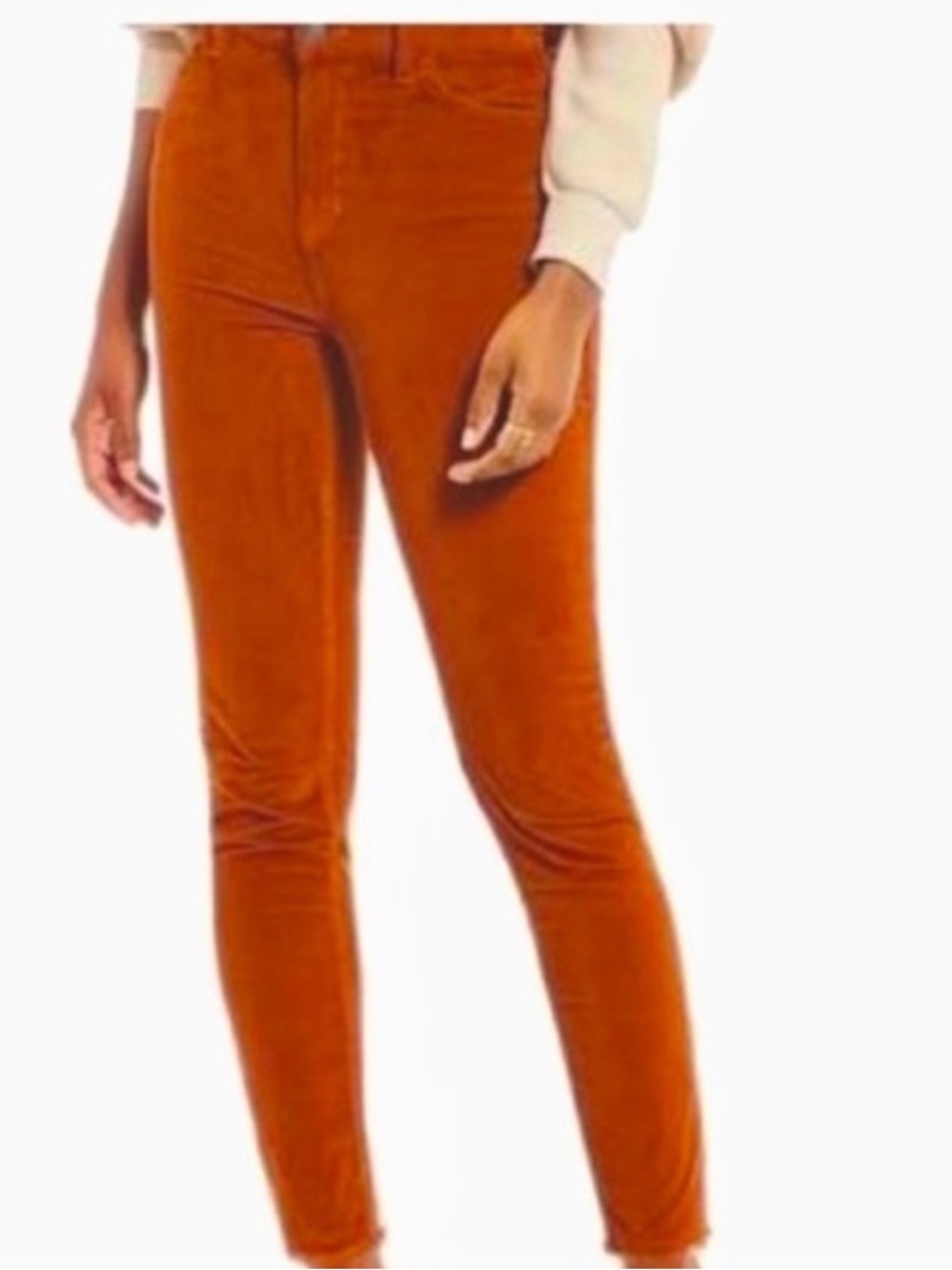 We The Free Burnt Orange High-Rise Corduroy Skinny Pants